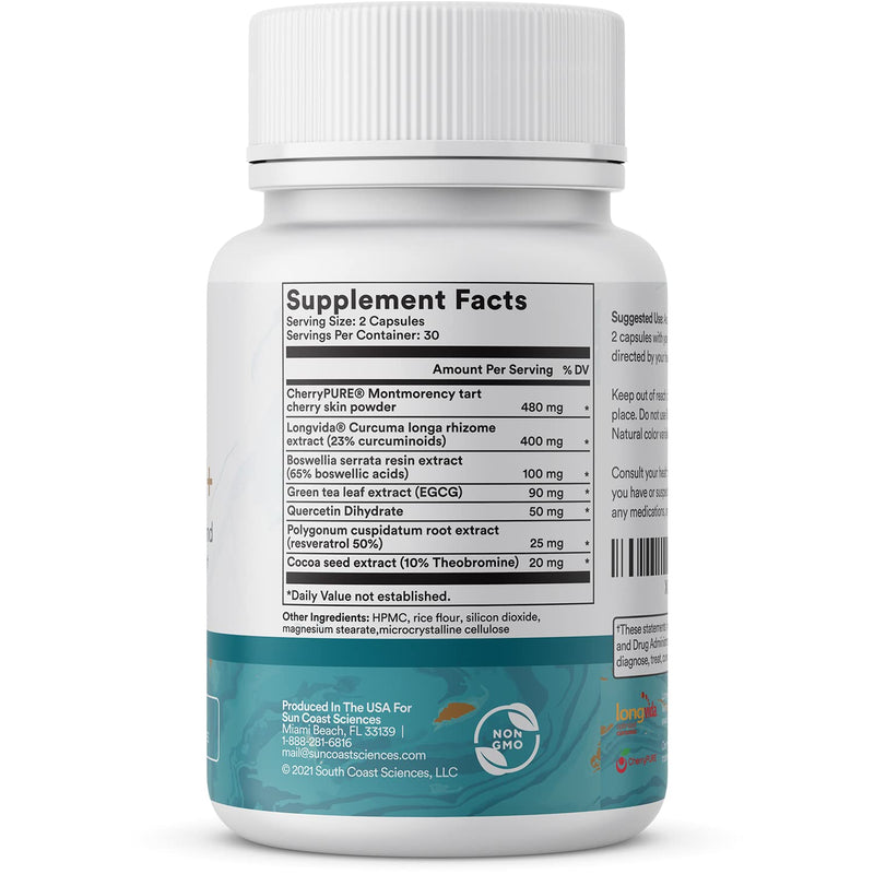 Vitacell+ Longvida Optimized Liposomal Curcumin Capsules - Clinically Tested Ingredients for Improved Joint Support, Higher Energy & Brain Fog Relief – Quercetin, Resveratrol, Boswellia Serrata & More - NewNest Australia