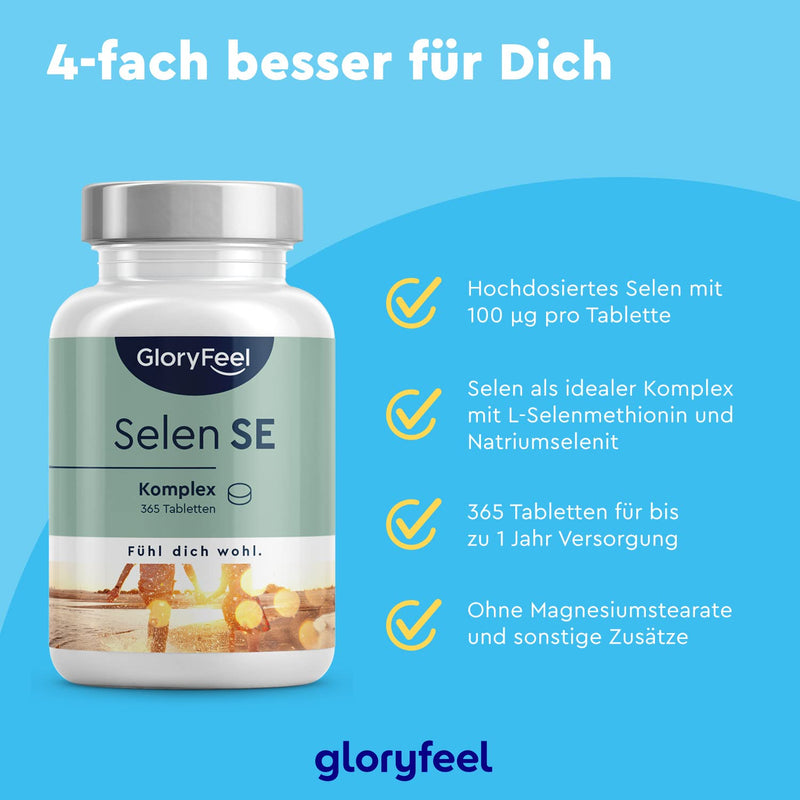 Selenium 365 tablets - premium complex of sodium selenite & selenomethionine - immune and thyroid support* - laboratory tested, 100% vegan and made in Germany without additives - NewNest Australia