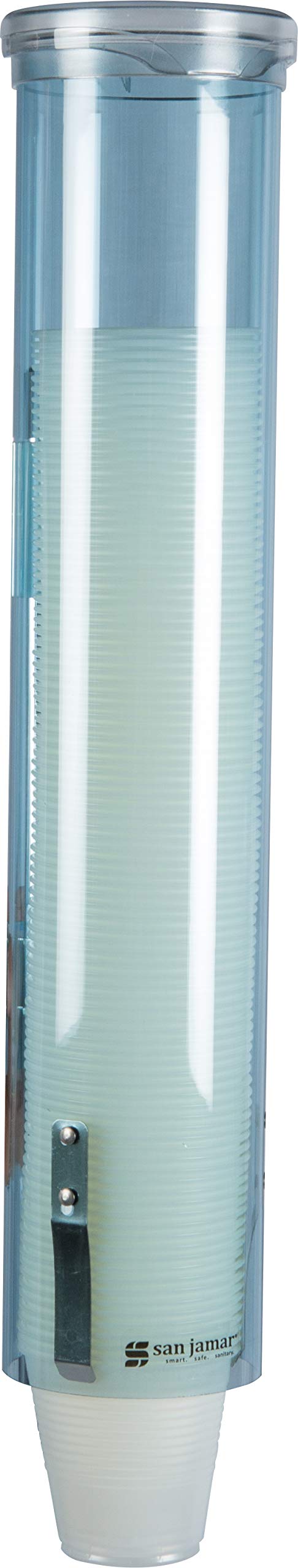 NewNest Australia - San Jamar C4160TBL Small Pull-Type Water Cup Dispenser, Fits 3 to 4-1/2 oz Cone Cups and 3 to 5 oz Flat Bottom Cups, Transparent Blue 