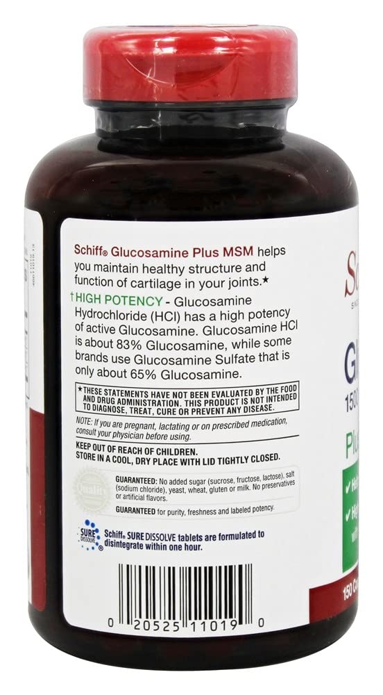 Schiff Glucosamine Plus MSM 1500 mg, 150 Count - NewNest Australia