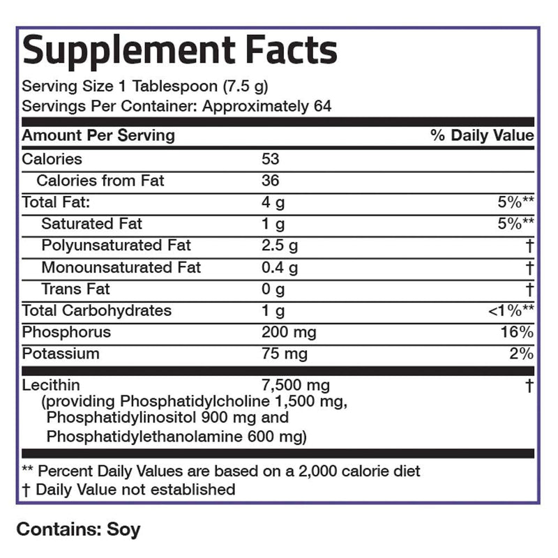 Bronson Lecithin Granules (Powder) 7500 MG, 1 Lbs (454 Grams, or 16 Ounces) - NewNest Australia