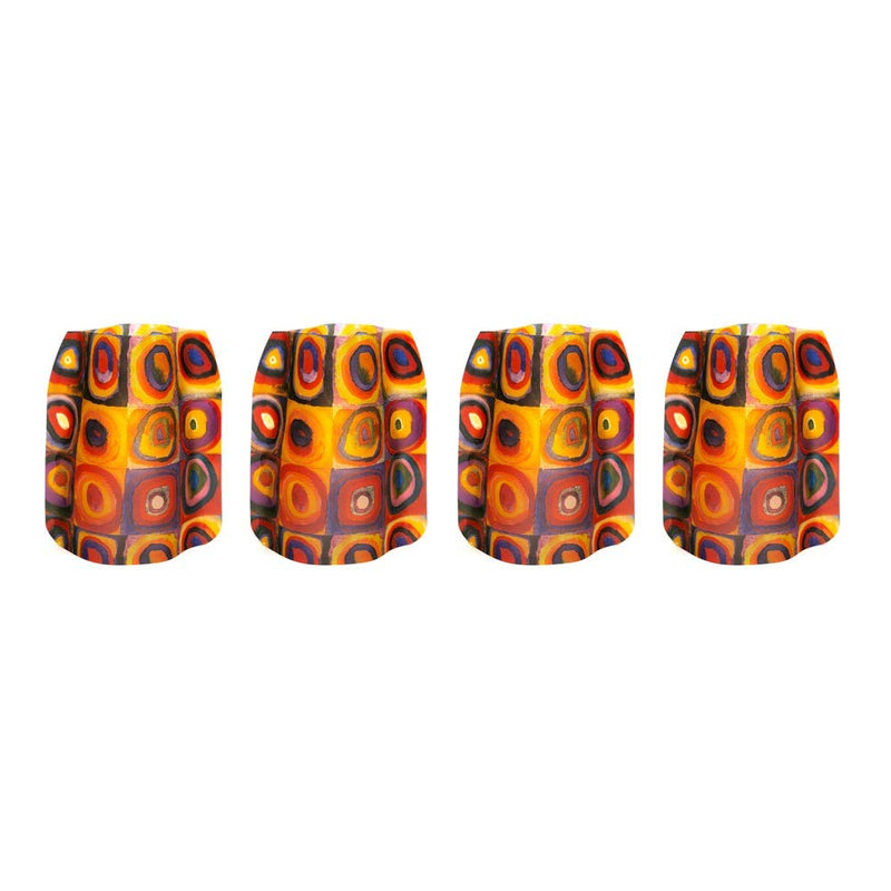 NewNest Australia - MODGY Luminary Lanterns 4-Pack - Floating LED Candles with Batteries Included - Luminaries are Great for Weddings, Parties, Patios & Celebrations of All Kinds (Kandinsky Circles) 