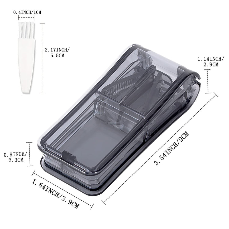 ILLUVA Tablet Divider for Small and Large Tablets, Pill Divider with Tablet Storage Compartment for Tablets Cut into Half a Quarter (Black) - NewNest Australia