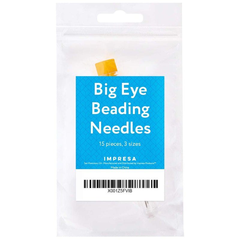 15 Pack Big Eye Beading Needles 3 Sizes - Easy to Thread, Reduces Fumbling, Great for All Jewelry Making and Beading Projects - Includes Needle Tube (Color May Vary) - NewNest Australia