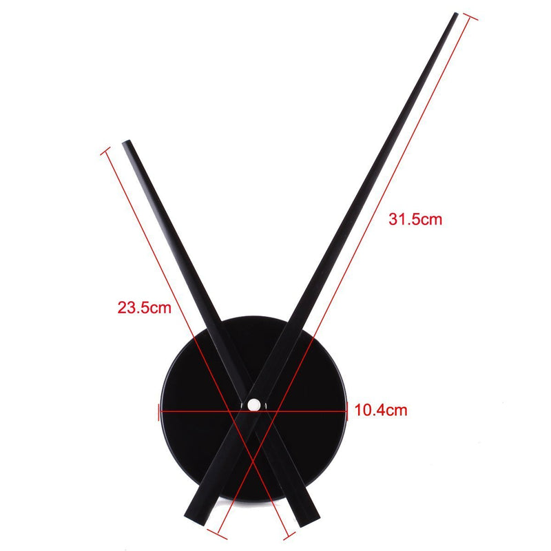 NewNest Australia - Amazlife 3D Clock Hands, DIY Large Clock Movement Mechanism with Long Spade Hand, 3D Wall Clocks Home Art Decoration (Black) Black 