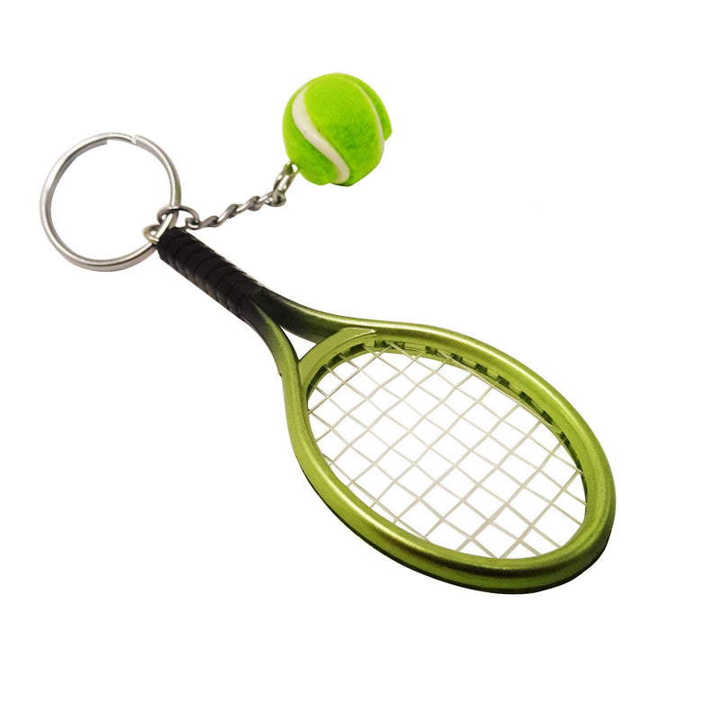 NewNest Australia - HONBAY 6PCS Mini Exquisite Lightweight Tennis Racket Racquet Ball Keychains Key Rings Sport Style Split Keychains 