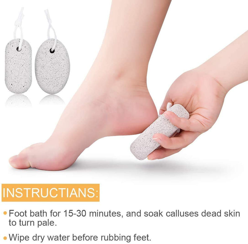 Voarge 2 Pieces Natural Pumice Stone, Foot Stone Lava Stone Pedicure Foot Care Foot Scrub for Removing Dead Skin, Callus Hard Skin Removal for feet and Hands - NewNest Australia