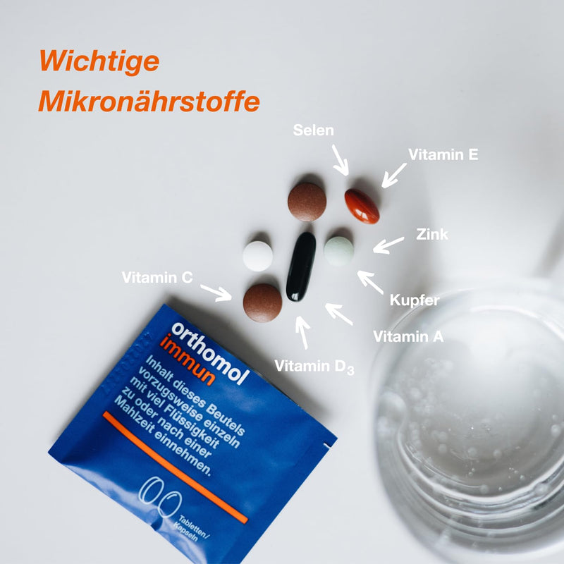 Orthomol Immun - micronutrients to support the immune system - with vitamin C, vitamin D and zinc - tablets/capsules with 30 x daily portions - NewNest Australia