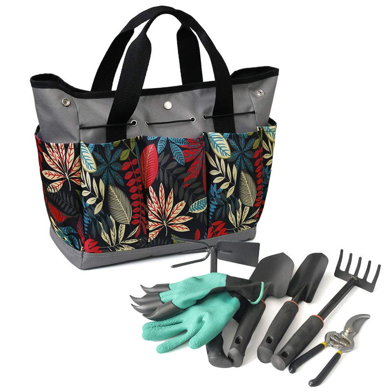 Garden Tool Bag, Heavy Duty Canvas Tool Storage Home Organizer Gardening Tool Kit Holder (Flower) Flower - NewNest Australia
