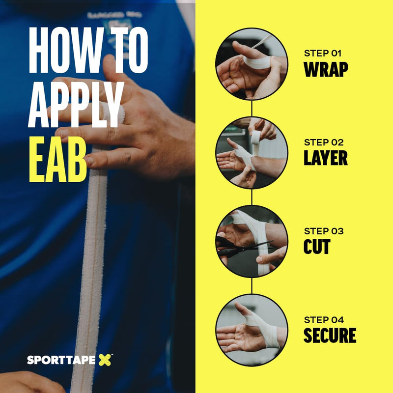 SPORTTAPE EAB Fabric Strapping Tape - 2.5cm x 4.5m | Thumb Tape, Rugby Finger & Toe Tape | Non Tear Elastic Adhesive Bandage Tape, Strapping Tape for Sport and Medical Use - Single Roll - NewNest Australia