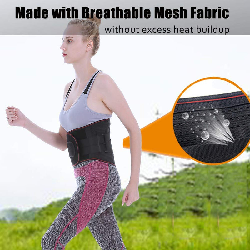 Lower Back Braces for Back Pain Relief - Compression Belt for Men & Women - Lumbar Support Waist Backbrace for Herniated Disc, Sciatica, Scoliosis - Breathable Mesh Design, Adjustable Straps(S, Black) S(Navel:30"-35") - NewNest Australia