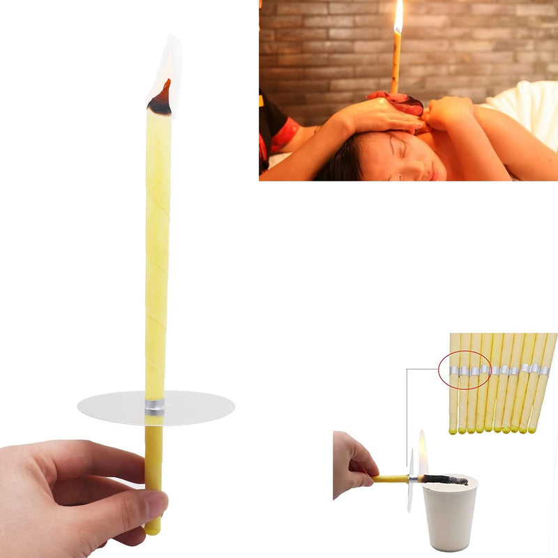 Natural Ear Candles, 32 Pieces (8 Colors), Cylinder Scented Hollow Taper Candles with 16 Protective Discs - NewNest Australia