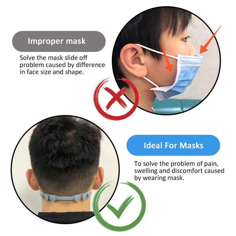 4 PCS Extended Silicone Bands Anti-Tightening Strap for Masks to Prevent Ear Pain,Adjustable Comfort mask Grips Extension Buckle Holder Hook Ear Strap,4 Color 4 Count (Pack of 1) 4 Color - NewNest Australia