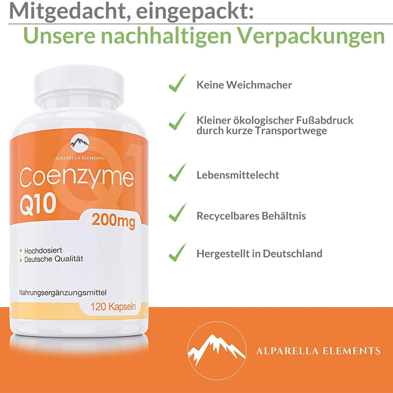 Coenzyme Q10 200 Mg Capsules, 120 Labels Per ‚ High Dose ‚ Made In Germany, Energy, Endurance & Boy, Healthy Skin, Supports Heart Disease, System, Nerves & Immune System - NewNest Australia