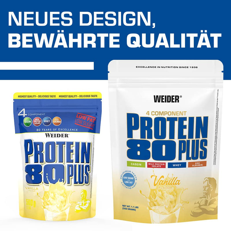 Weider Protein 80 Plus Multi-Component Protein, Vanilla, Protein Powder For Creamy, Delicious Protein Shakes, Combination Of Whey, Casein, Milk Protein Isolate And Egg, Low Fat & Low In Sugar - NewNest Australia