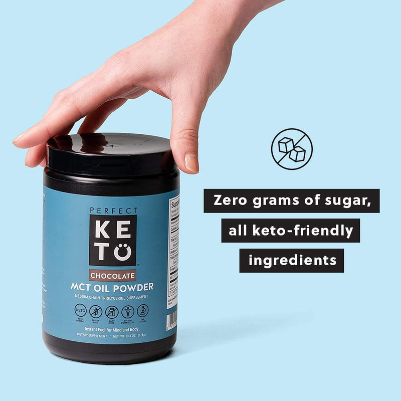 Perfect Keto MCT Oil C8 Powder, Coconut Medium Chain Triglycerides for Pure Clean Energy, Ketogenic Non Dairy Coffee Creamer, Bulk Supplement, Helps Boost Ketones, Chocolate - NewNest Australia