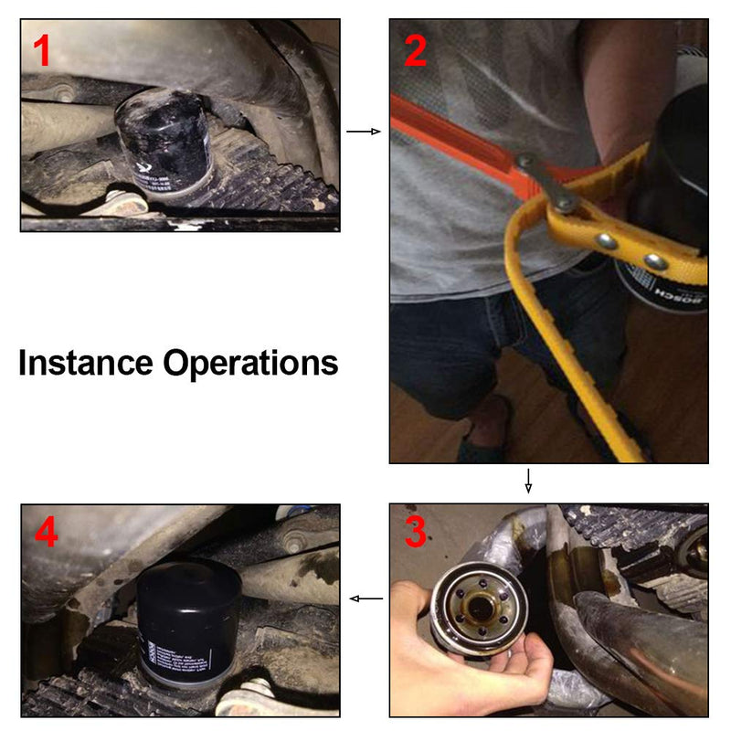 boeray 6.3" (160mm) Capacity Multi-Purpose Belt Strap Wrench,23" (585mm) Length Adjustable Strap and 12" (300mm) Steel Handle Yellow - NewNest Australia