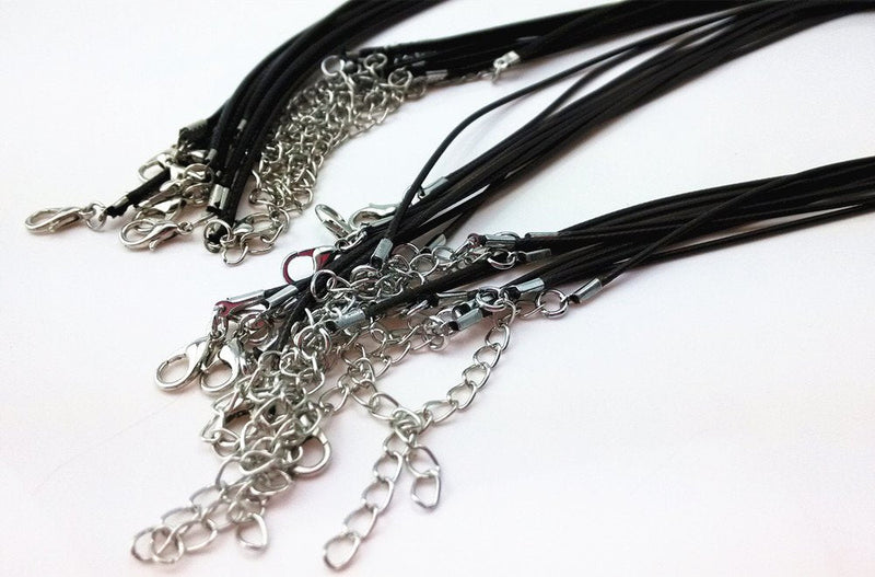 yueton 20pcs Black and Brown DIY Jewelry Making Imitation Leather Necklaces Cord, Leather Strap String with Lobster Clasp - NewNest Australia