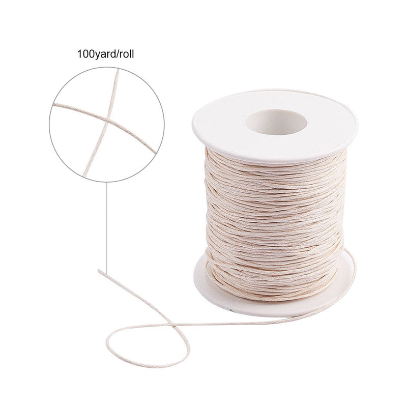 PH PandaHall 100 Yards 1mm Waxed Cotton Cord Thread Beading String for Bracelet Necklace Jewelry DIY Craft Making Crafting Beading, Beige 1mm-100 Yards - NewNest Australia