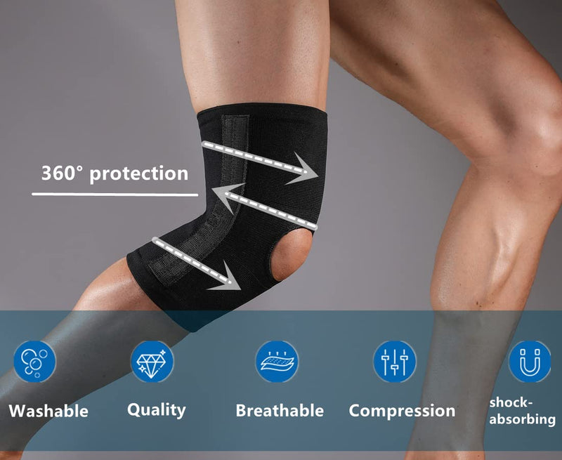 Solo Actfit Knee Support Compressions, Orthopedic Knee Support With Side Stabilizers, Breathable Knee Support For Sports Football Volleyball Crossfit Knee Pain Arthritis (One Pair, L/Xl) - NewNest Australia