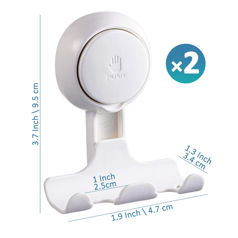 TAILI Shower Razor Holder Suction Cup 2 Pack, Vacuum Suction Razor Hanger for Shower Wall, Suction Door Hook for Towel Loofah Sponge, Shower Razor Hook for Bathroom Removable, White Razor Blade Holder - NewNest Australia