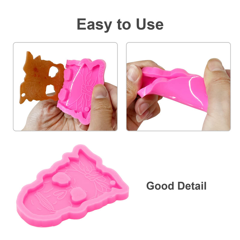 Shiny Glossy Skull Face Silicone Mold Keychain Polymer Clay Mold Necklace Epoxy Resin Jewellery Silicone Mold Resin Crafting Molds Halloween Keychains Mold - NewNest Australia