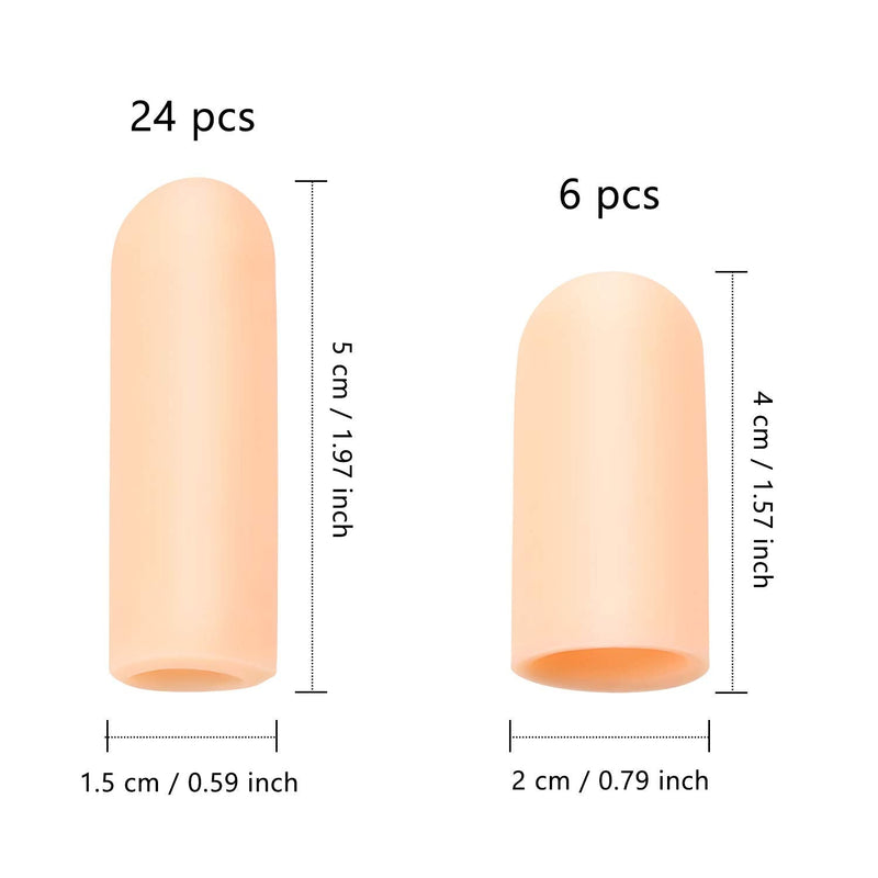 Frienda 30 Pieces Gel Finger Protector Finger Cots Silicone Finger Cover Cap Gel Finger Sleeves Finger Support for Finger Cracking, Finger Trigger (Apricot) Apricot - NewNest Australia
