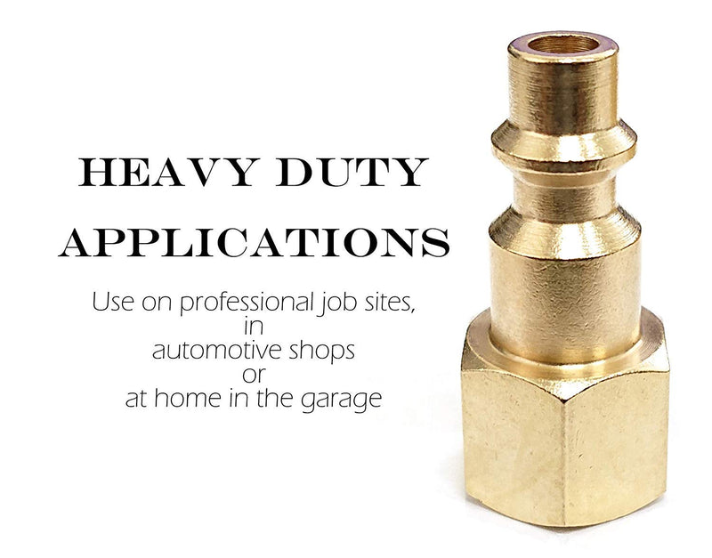 Air Hose Fittings And Quick Connect Air Fittings, 1/4 Inch NPT Brass Female Air Coupler Plug (10 Piece) Industrial Type D, Air Compressor Fittings Female Plug Kit 10 Piece - NewNest Australia