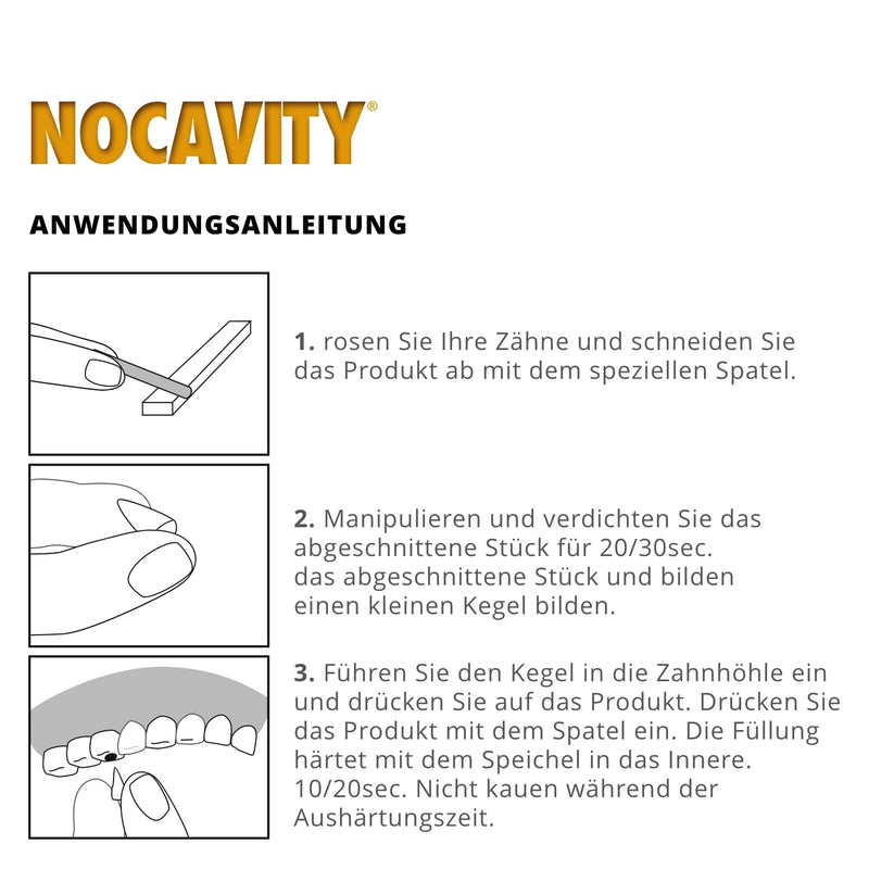Nocavity - Temporary Dental Filling Set - Isolates the tooth cavity and relieves pain from filling loss, small caures and broken teeth - NewNest Australia