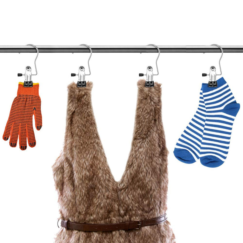 Coideal Portable Laundry Hook Boot Clips/Stainless Steel Hanging Clothes Pins, 8 Pack Closet Organizer Hangers Clip Travel Home Clothing Trouser Hanger for Pants, Shoes, Towel, Socks (Black) Black - NewNest Australia