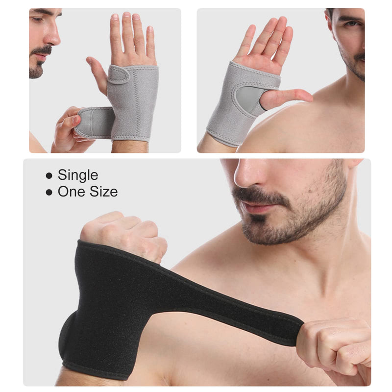 Wrist Splint Support Brace Compression Wrist Brace Elastic Adjustable Carpal Tunnel Support with Metal Strip for Sports, Fitness, Arthritis, Tendonitis One Size Single (Left Hand, Grey) Left Hand - NewNest Australia