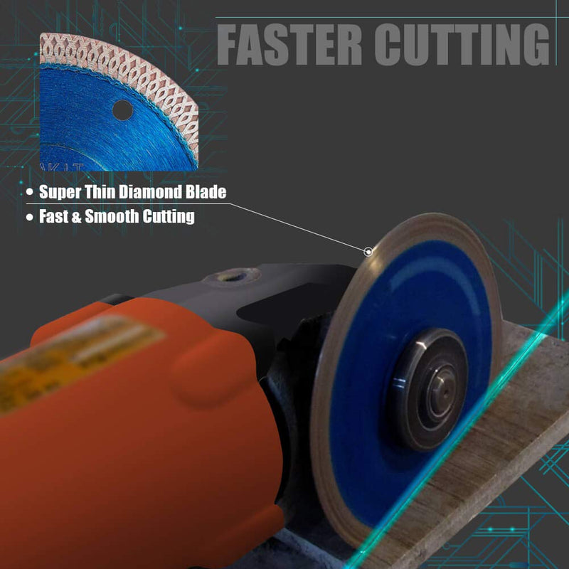 PEAKIT Tile Cutter Blade 4in Porcelain Diamond Saw Blade Ceramic Cutting Disc Wheel for Angle grinder, Reversible Color 4" - NewNest Australia