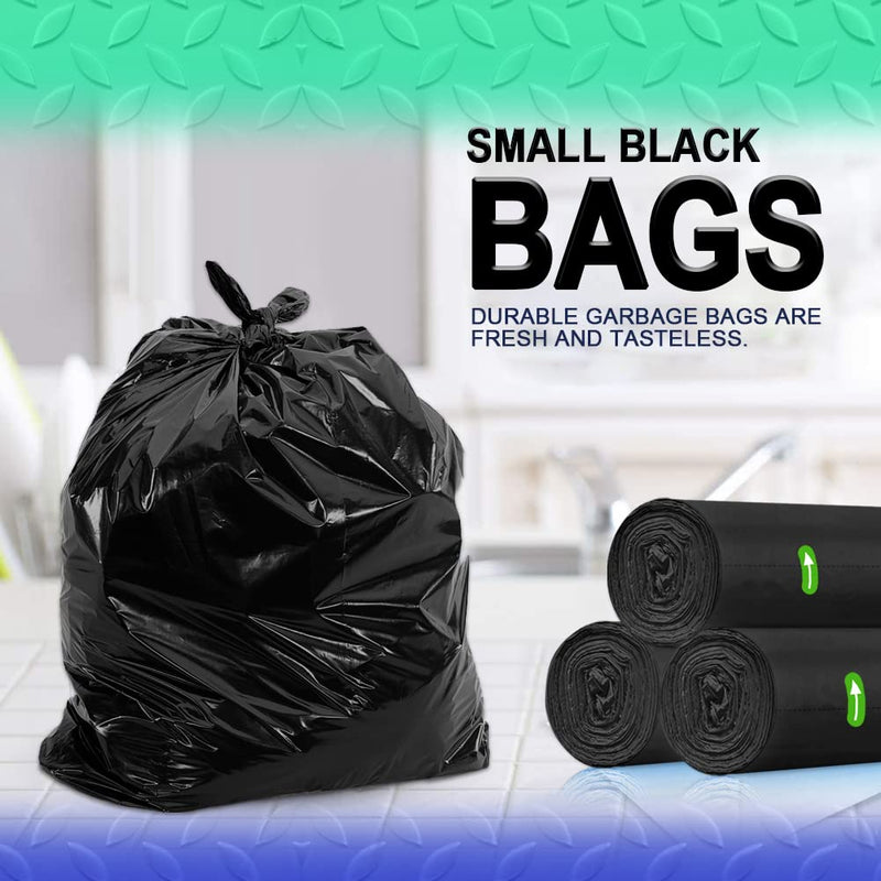 AOSULI 5L Small Trash Bin Bags 69PCS Garbage Bags Black Bin Liner/Trash/Rubbish Bags for Kitchen,Home,Office,Bathroom,Lawn,Garden,Patio(Fits 0.8,1.5,1.2 Gallon Bins,3 Rolls - NewNest Australia