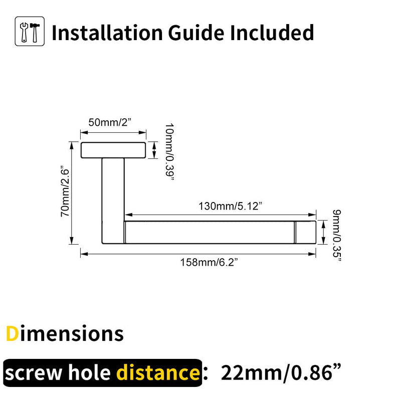 GERZWY Bathroom Toilet Paper Holder, SUS 304 Stainless Steel Hotel Square Tissue Roll Holder Wall Mount Brushed PVD Zirconium Gold Finish FG1605-BZ - NewNest Australia