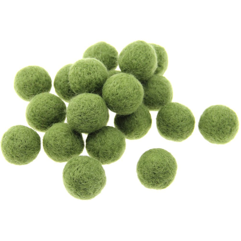 Zasy 30mm Needle Wool Felt Balls Foam Filled Wool Felt Pom Pom Home Decor DIY (Army Green) Army green - NewNest Australia