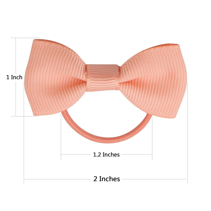 Baby Hair Ties with Bows for Toddler - 2 Inch Elastic Ponytail Holders Small Hair Ties For Baby Girls Infants Hair Accessories 40 Pieces hair tie 40p -a - NewNest Australia