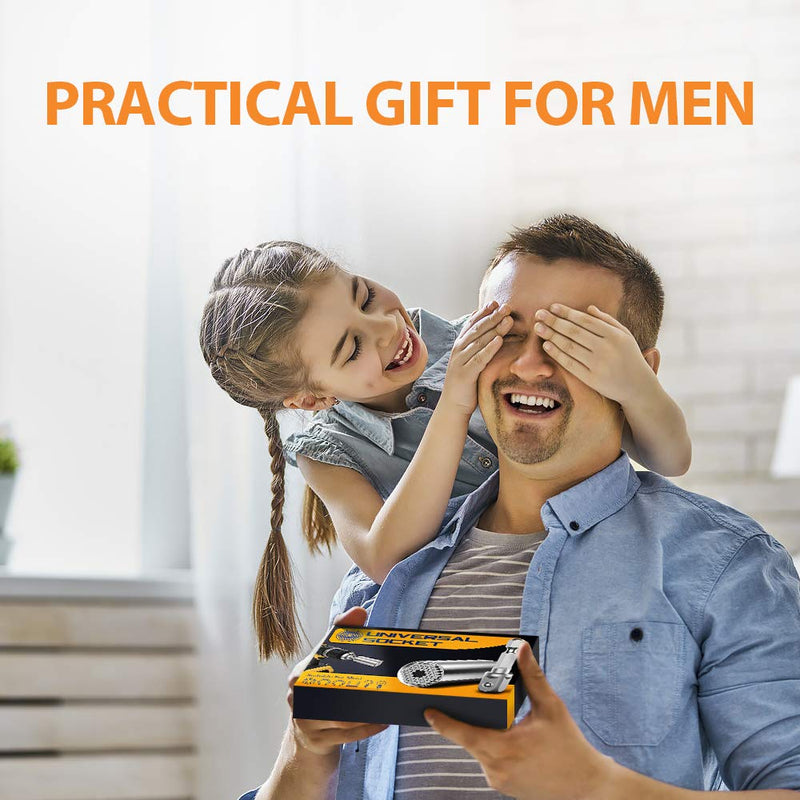 Universal Socket Tools Gifts for Men Dad - Socket Grip Tool Sets with Power Drill Adapter, Unique Cool Gadgets Super Socket Set, Handy DIY Tools, Father's Day Gifts for Men/Husband/Boyfriends/Women Silver - NewNest Australia