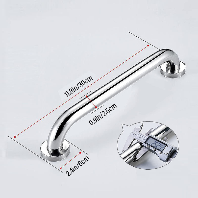 2 Pack Anti-Slip Shower Grab Rails for Bathroom, Chrome Stainless Steel Hand Rail - Safety Disability Aid & Equipment Bath Handles, Bathroom Grab Rail for Toilet, Stairs (16 Inch, Silver) 16 Inch - NewNest Australia