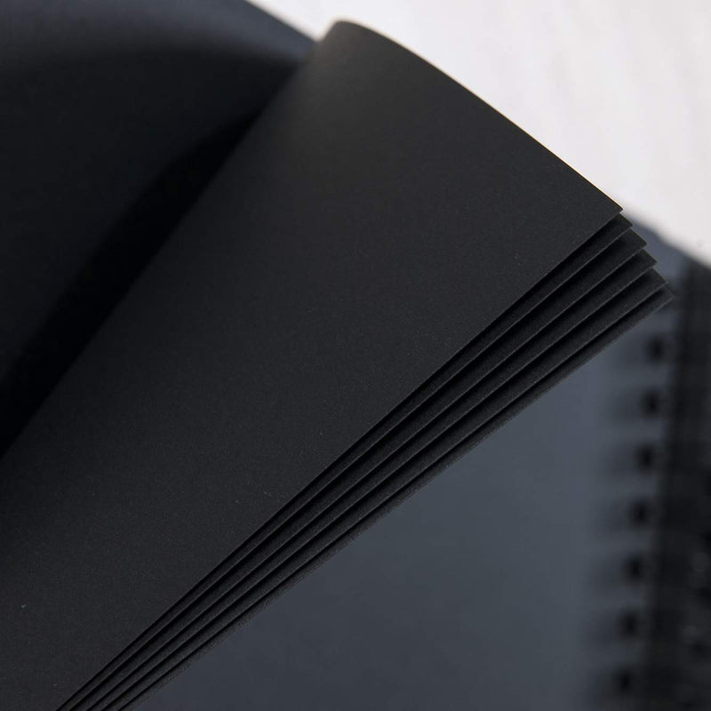 8 x 8 Inch Small DIY Scrapbook Photo Album with Cover Photo 80 Pages Hardcover Craft Paper Photo Album for Guest Book, Anniversary, Valentines Day Gifts (Black, 8 x 8 inch) Black - NewNest Australia
