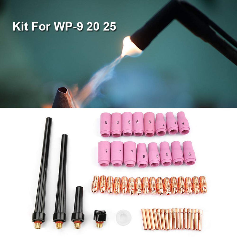 Tig Consumables Kit, 53Pcs Tig Welding Supplies Include TIG Gas Lens Collet Body Assorted for WP-9 WP-20 WP-25 Series(13N Nozzles) - NewNest Australia