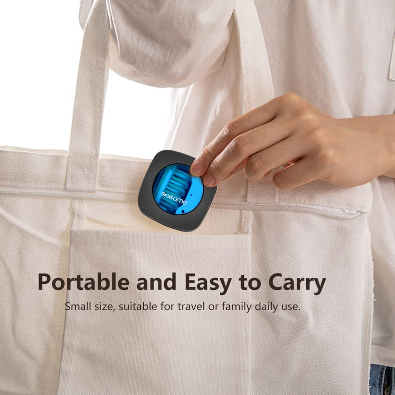 OOCOME Portable Deep UV Toothbrush Sanitizer Case Toothbrush Sanitizer Holder Organizer Case Toothbrush Cleaner Holder with Sticker free Punching for Travel and Family Use (Black) Black - NewNest Australia