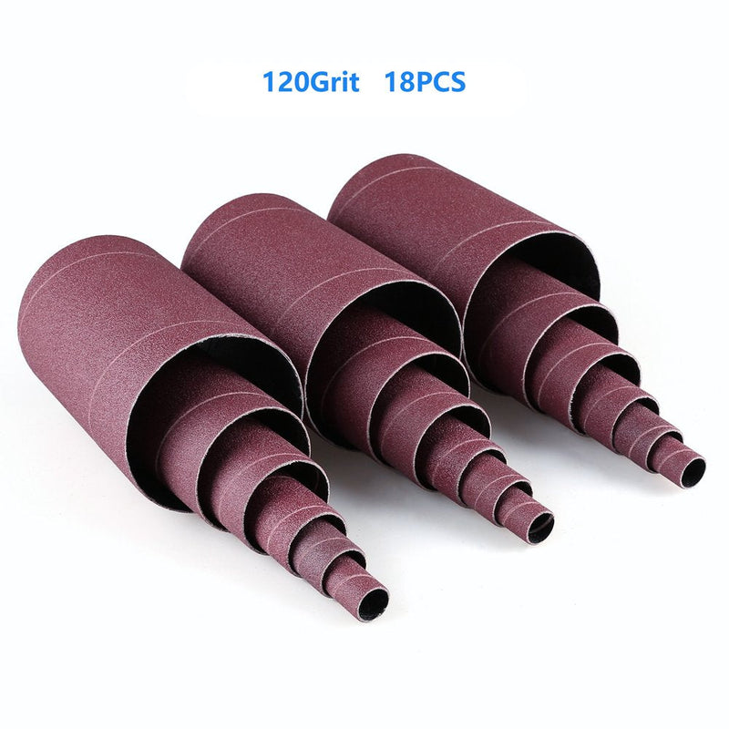 120 Grit Spindle Sanding Sleeves by LotFancy, Pack of 18, Aluminum Oxide Abrasive, 4-1/2” Length, 3 Each of 1/2”,3/4”,1”,1-1/2”, 2” and 3” 120 Grit - NewNest Australia