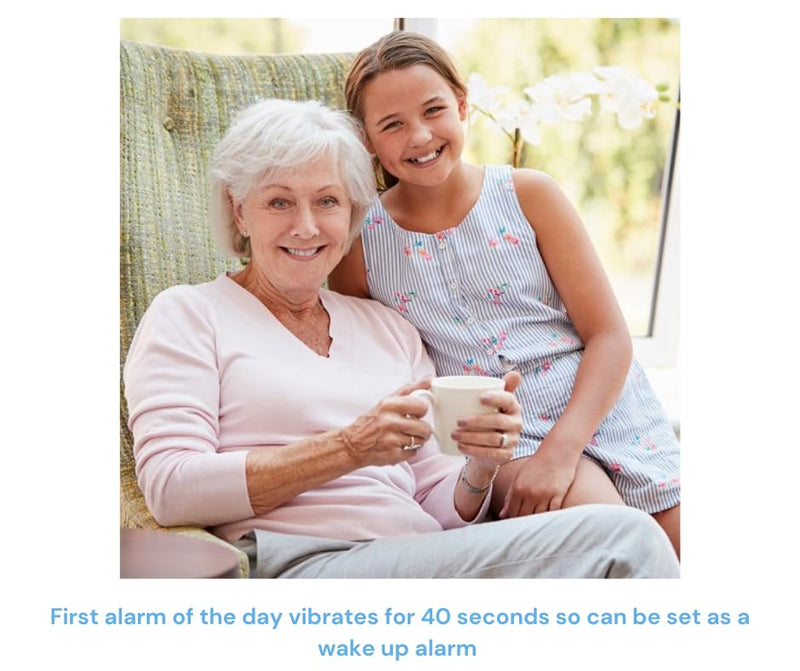 Blue Pivotell Vibratime pill reminder alarm with up to 12 daily alarms - NewNest Australia