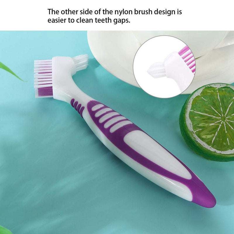 Pack of 2 denture cleaning brush, hard denture brush, oral care, double-sided toothbrush, removes plaque - NewNest Australia