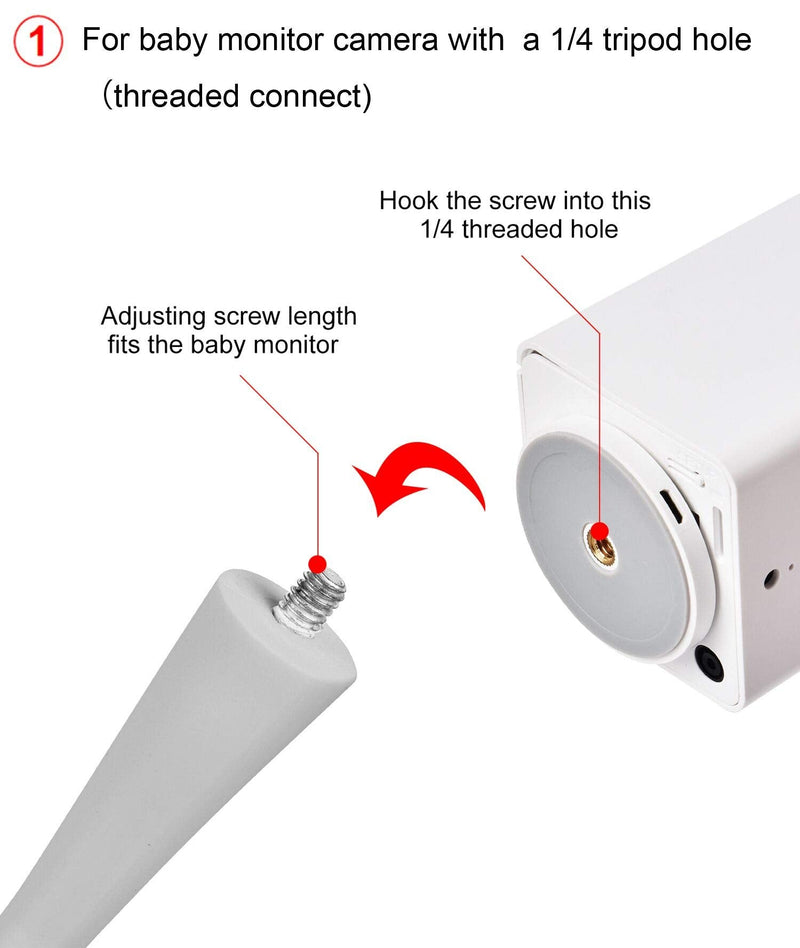 Baby Monitor Mount Camera Shelf Compatible with Infant Optics DXR 8 & DXR-8 Pro and Most Other Baby Monitors,Universal Baby Camera Holder,Attaches to Crib Cot Shelves or Furniture (Gray) Gray - NewNest Australia