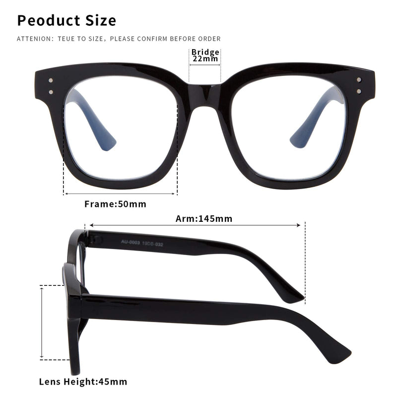 Madison Avenue Blue Light Blocking Glasses Oversized Fashion Blue Light Glasses for Women Anti Eyestrain & UV Protection Computer Eyeglasses (Black) Black - NewNest Australia