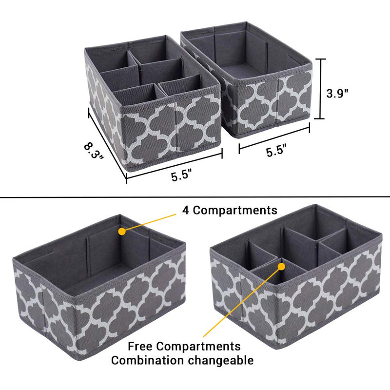 NewNest Australia - homyfort Cosmetic Storage Makeup Organizer, DIY Adjustable Multifunction Storage Box Basket Bins for Makeup Brushes, Bathroom Countertop or Dresser, Set of 3 Grey 