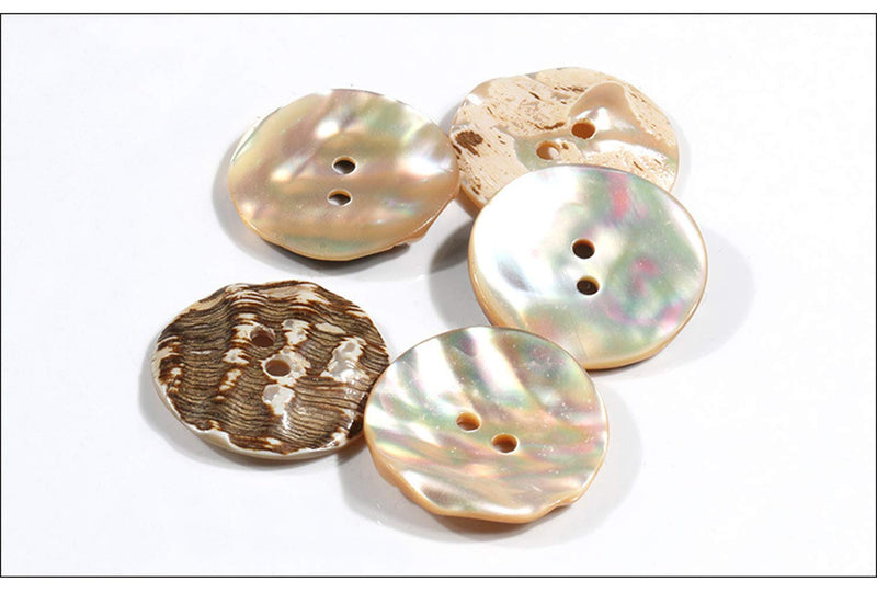 Welecom 1000 Pcs Natural Shell Buttons 10mm 2 Hole Mother of Pearl Round Shell Buttons for Cloth Sewing Craft Buttons - NewNest Australia