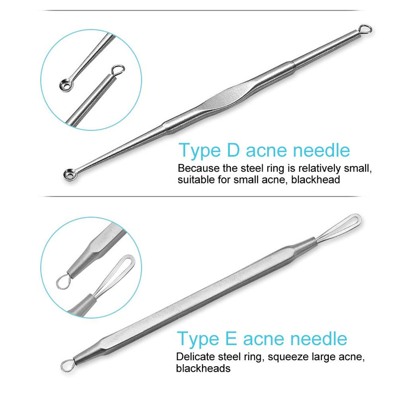 Acne Removal Blackhead Extractor, Blackhead Remover Comedone Squeezer Set, Stainless Steel Double Head Pimple Acne Removal Blackhead Extractor Needles Tool Kit For Facial Blemishes - NewNest Australia