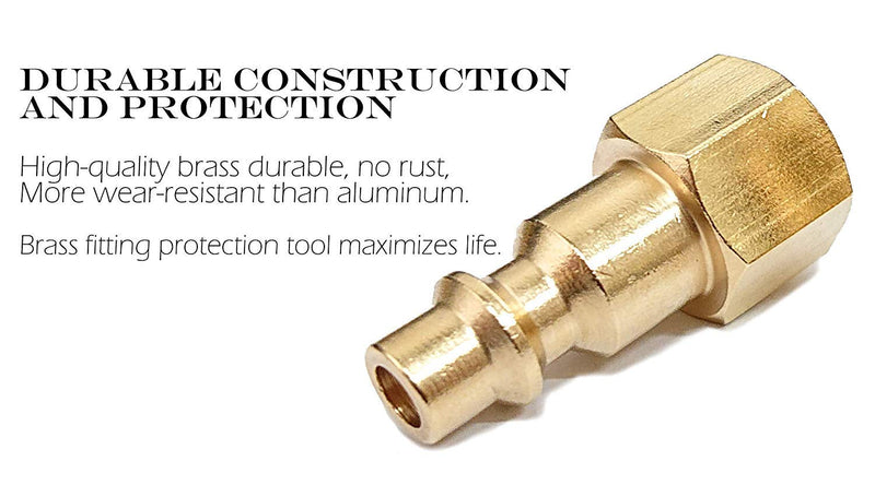 Air Hose Fittings And Quick Connect Air Fittings, 1/4 Inch NPT Brass Female Air Coupler Plug (10 Piece) Industrial Type D, Air Compressor Fittings Female Plug Kit 10 Piece - NewNest Australia